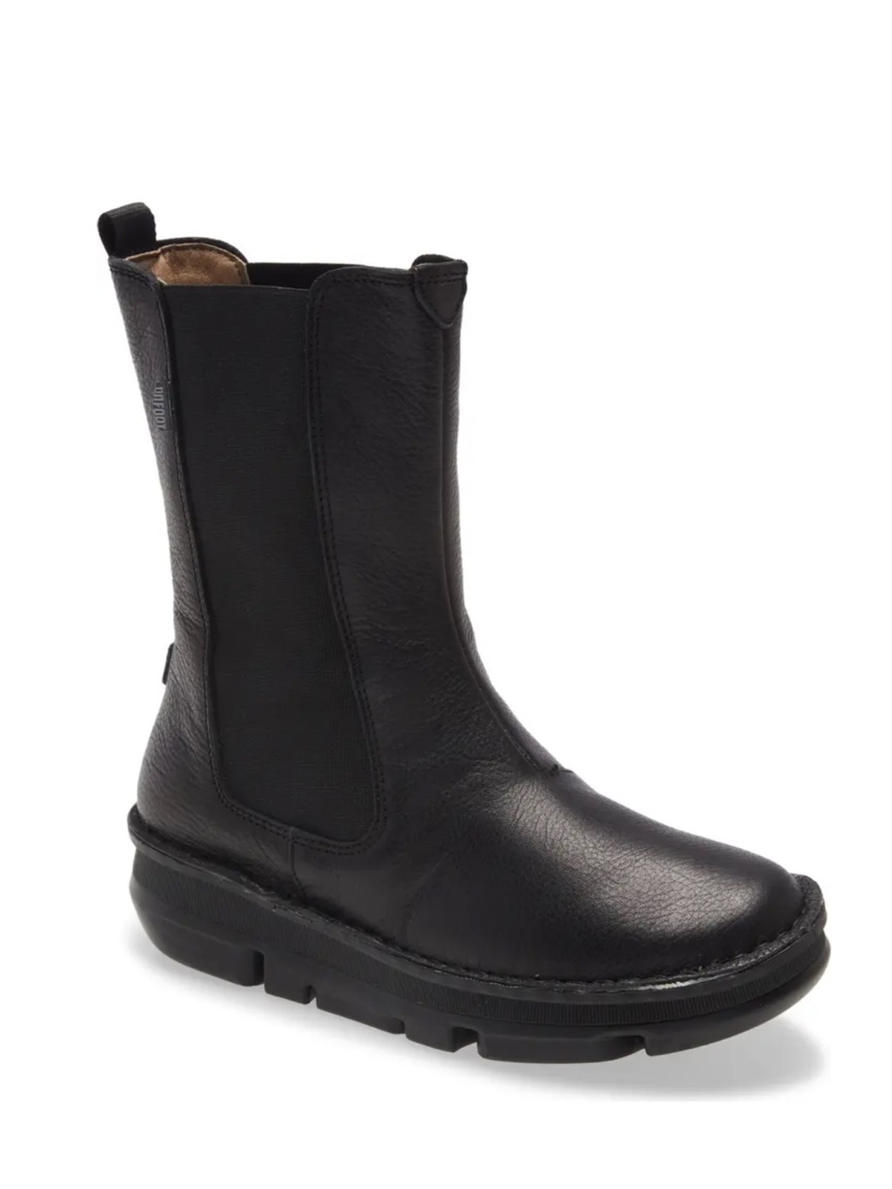 On Foot Wedge Chelsea Boots Black Leather Chunky Sole Comfort 42 11